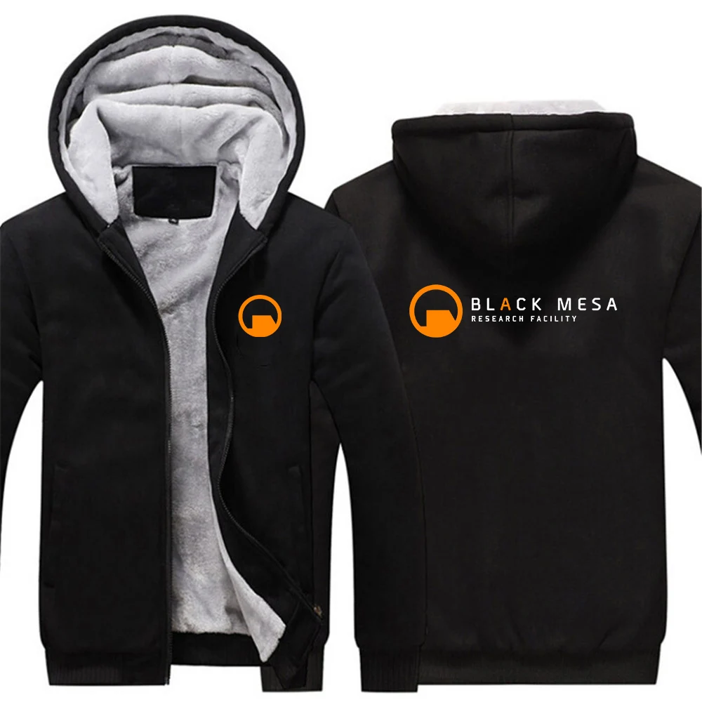 

Black Mesa Research Facility 2026 New model Winter Jacket Men Warm Coat Thick Fleece Male Zipper Hooded Jackets