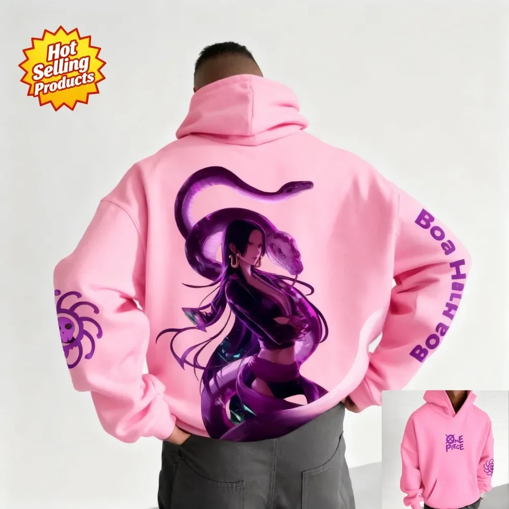 One Piece New Hoodie Boa Hancock Graphic Print Men Women Cotton Oversized Comfort Fit Sweatshirt Unisex Streetwear Autumn Winter