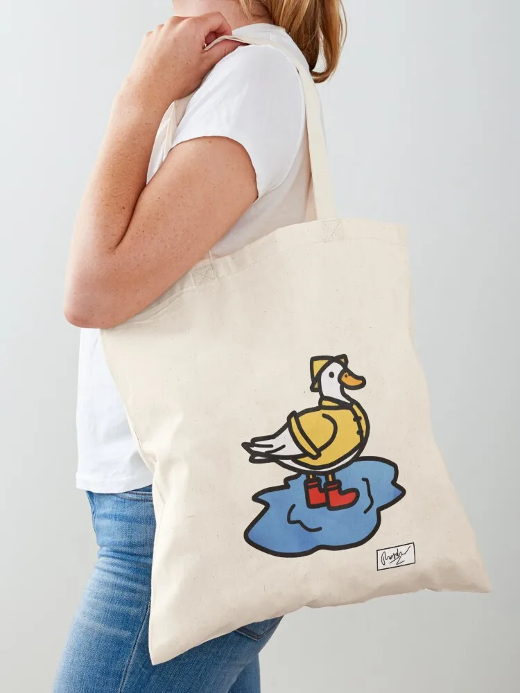 

Raincoat Duck Doodle Tote Bag shopping cart bags shopper bag women canvas Canvas bag for women Lady bags
