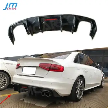 Carbon Fiber Rear Lip Diffuser Spoiler For Audi A4 S4 B9 2013-2019 Non For A4 Standard FRP Black Bumper Guard
