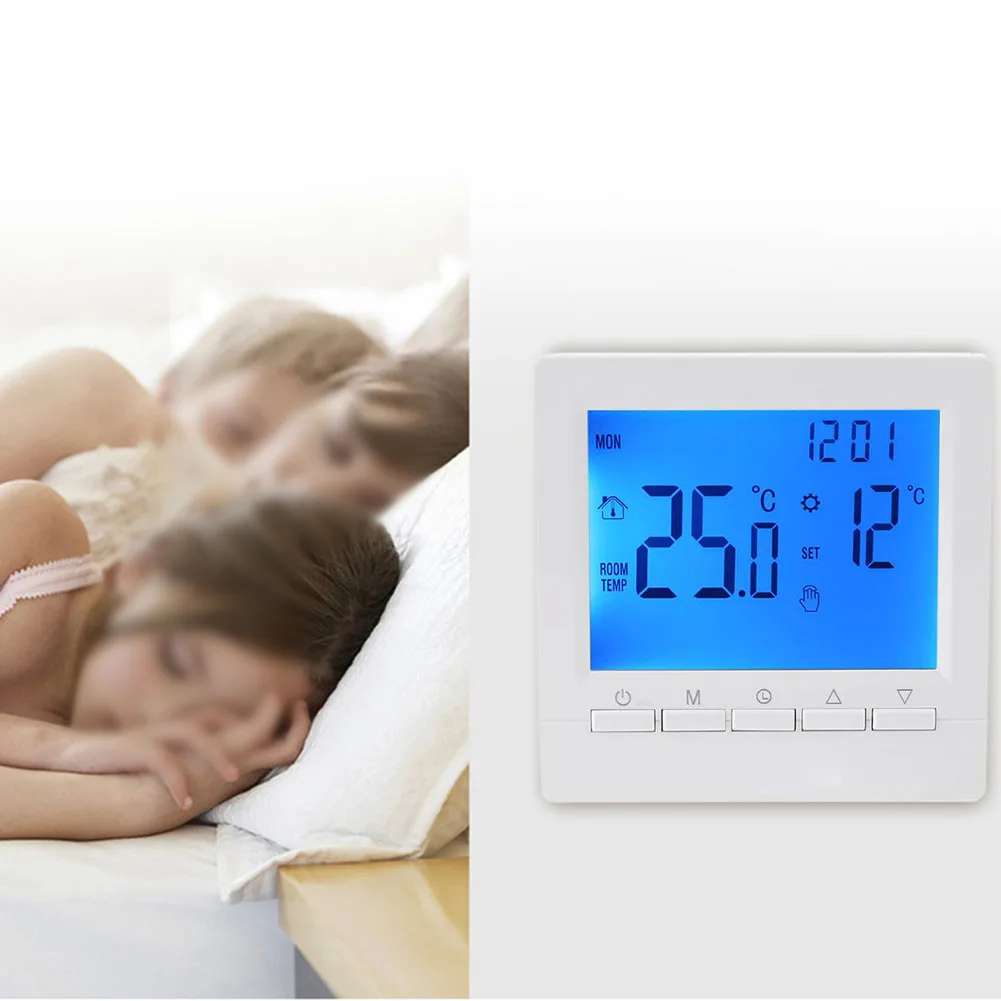 Termostato inteligente LCD para calefacción de habitación, controlador Digital programable de temperatura de habitación, controlador de calefacción de piso de agua para el hogar