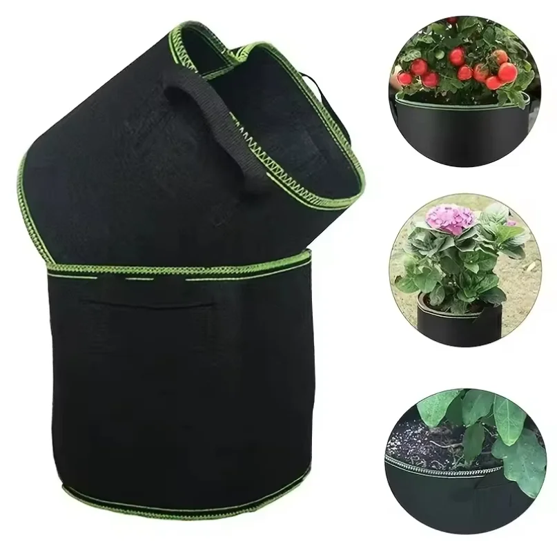 3-5PCS Non-Woven Grow Bags Aeration Fabric Pots with Handles Flower Pot Vegetable/Flower/Plant Grow Bags 3/5/7/10/15/20 Gallon