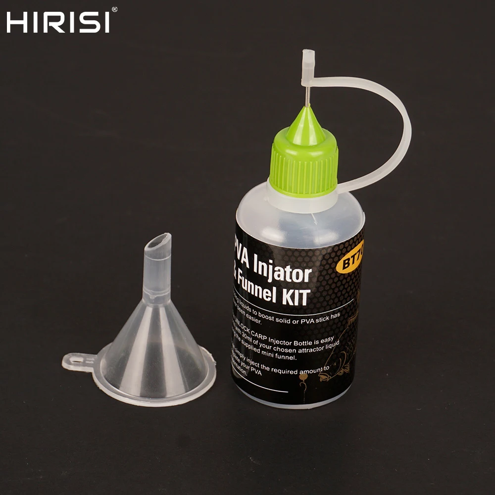 Hirisi BT70 PVA Flüssigkeitsinjektor & Trichter-Set Karpfenangeln Köderzusatz-Injektor für Boilie PVA-Beutel Karpfenangel-Zubehör