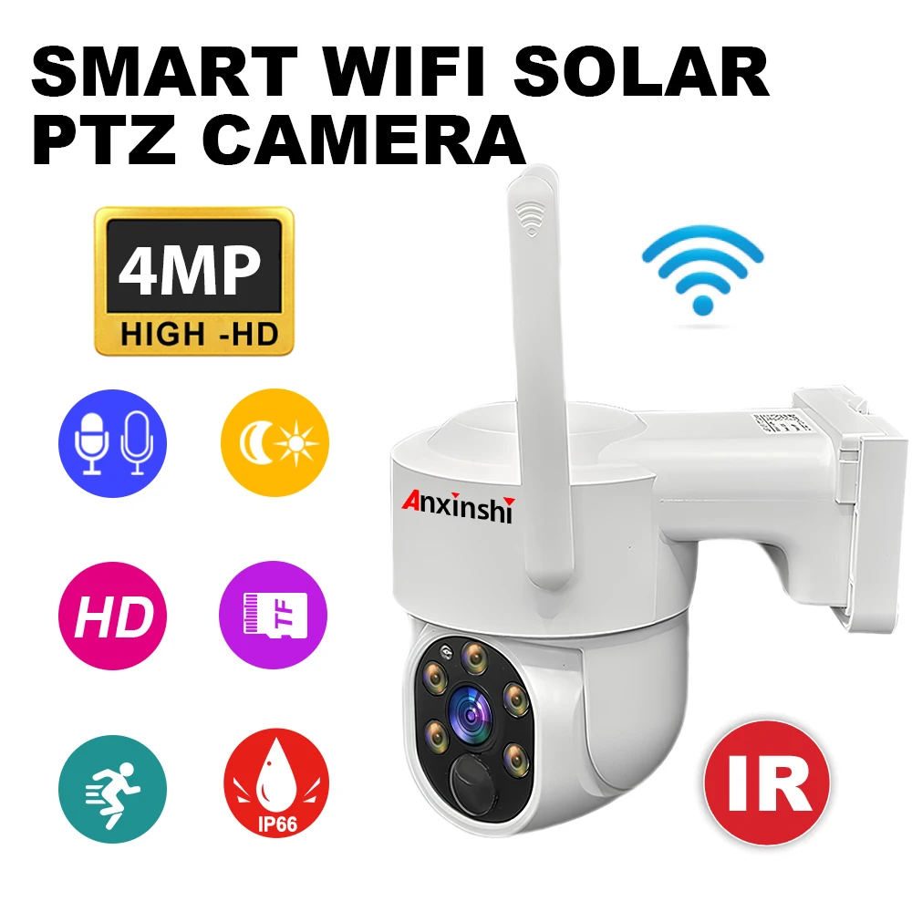 

Solar Dome Camera Kits With 10 Inch 6 Channels OEM P2P 4MP ESeecloud Smart WiFi