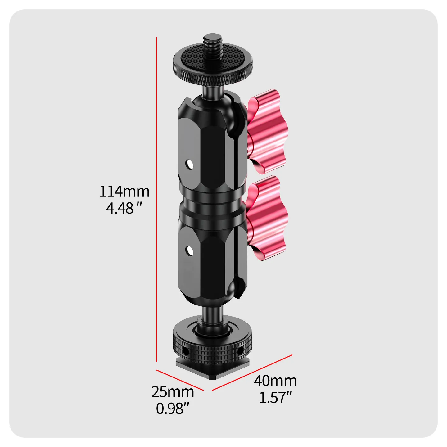 Doppelte Verriegelungsknöpfe 17mm Kugelkopf Magic Arm Mehrwinkel-Verstellbar für DJI OSMO Pocket4 GoPro Insta360 Kamera Aufhellungslicht-Halterung – Detail 24