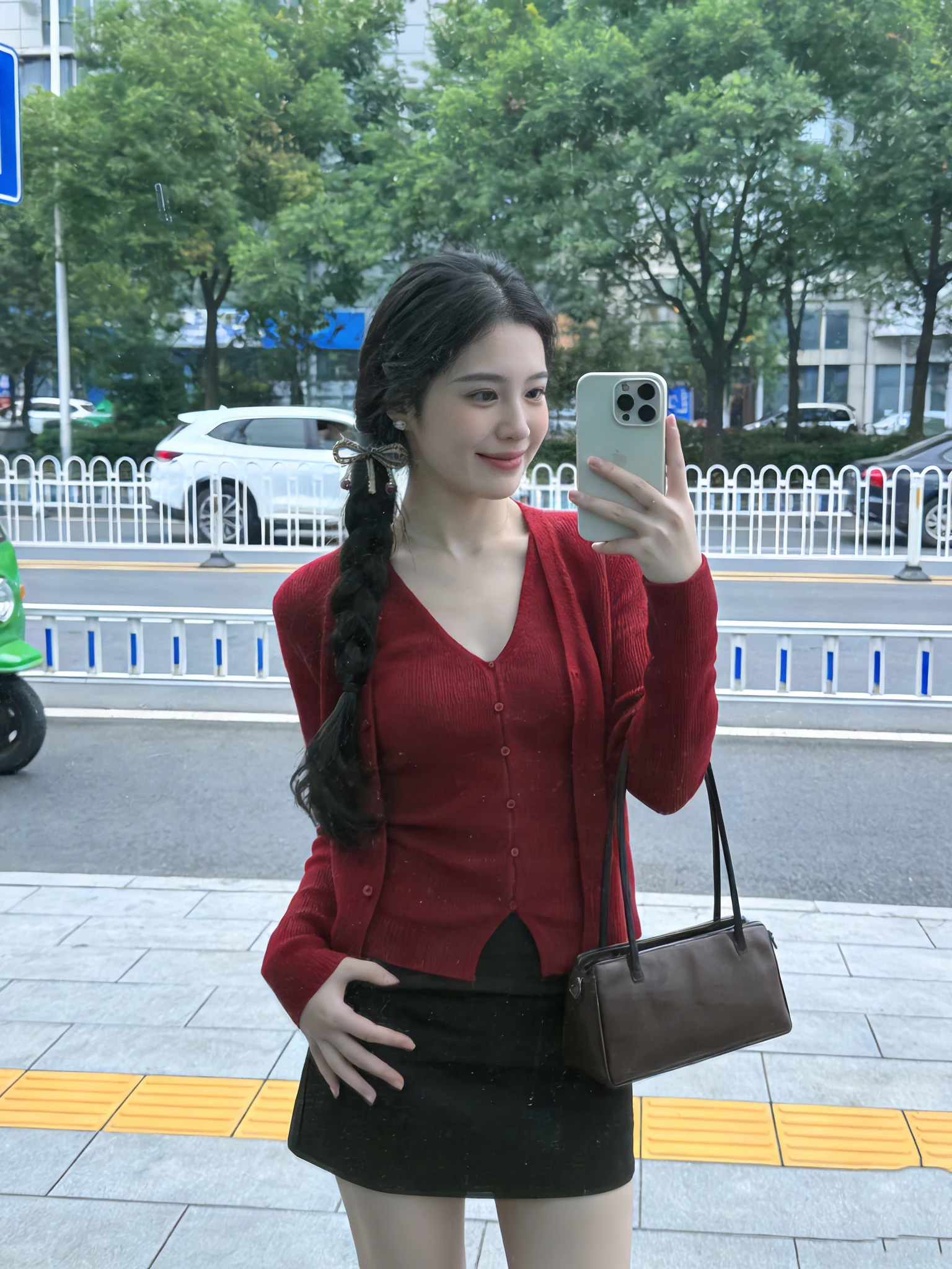 

Осенний новый стиль: вязаный комплект из двух предметов в стиле «маленький аромат» — кардиган и элегантный укороченный топ с V-образным вырезом и бретельками, дышащий, для женщин