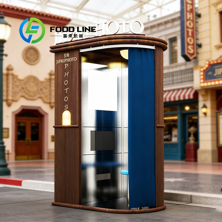 Nordic Vintage Enclosed Outdoor Wedding Photo Booth with SLR Compatible Metal Instant Photo Printing customize