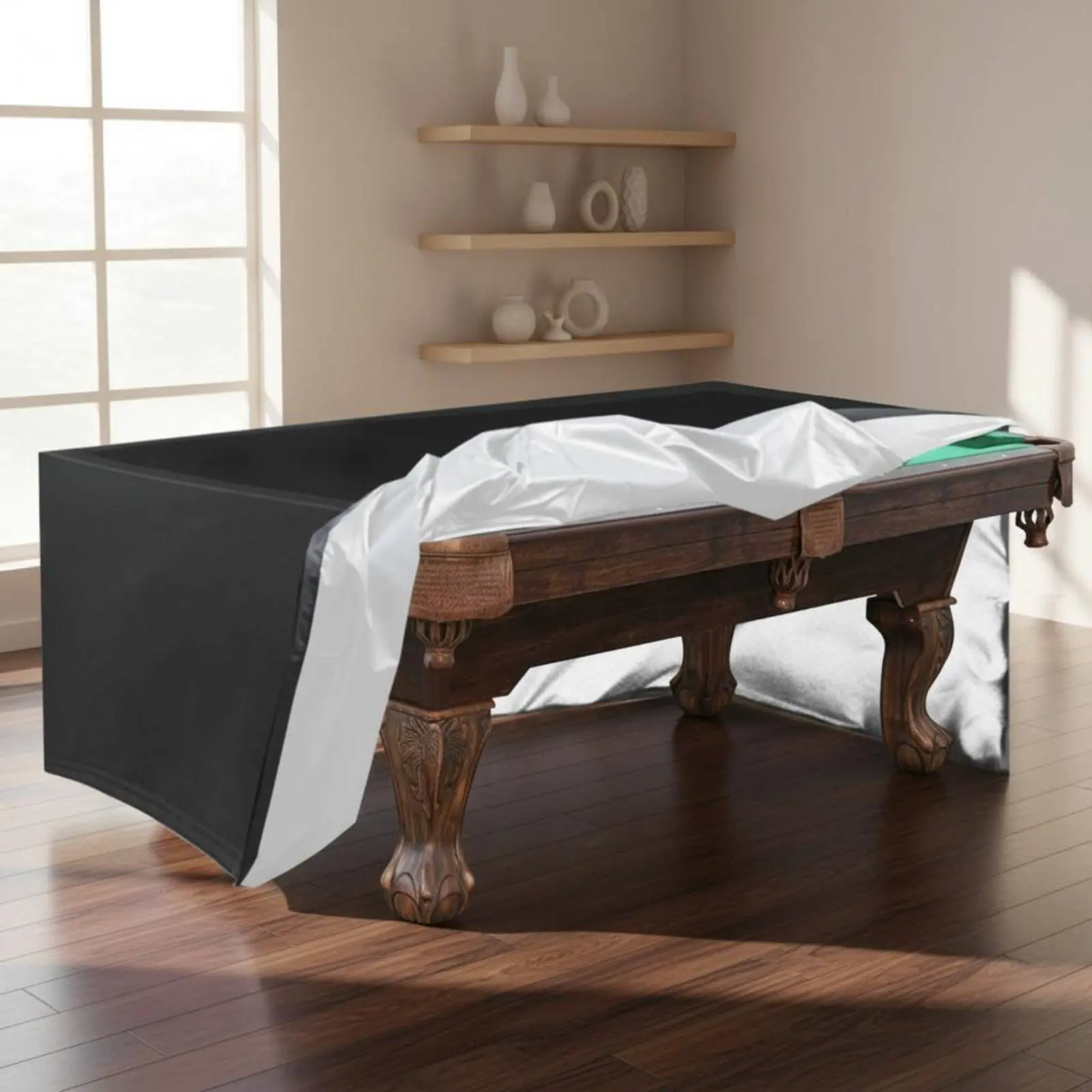 Billiard Table Cover Waterproof Pool Table Cover Dustproof Resistant for Outdoor, Patio
