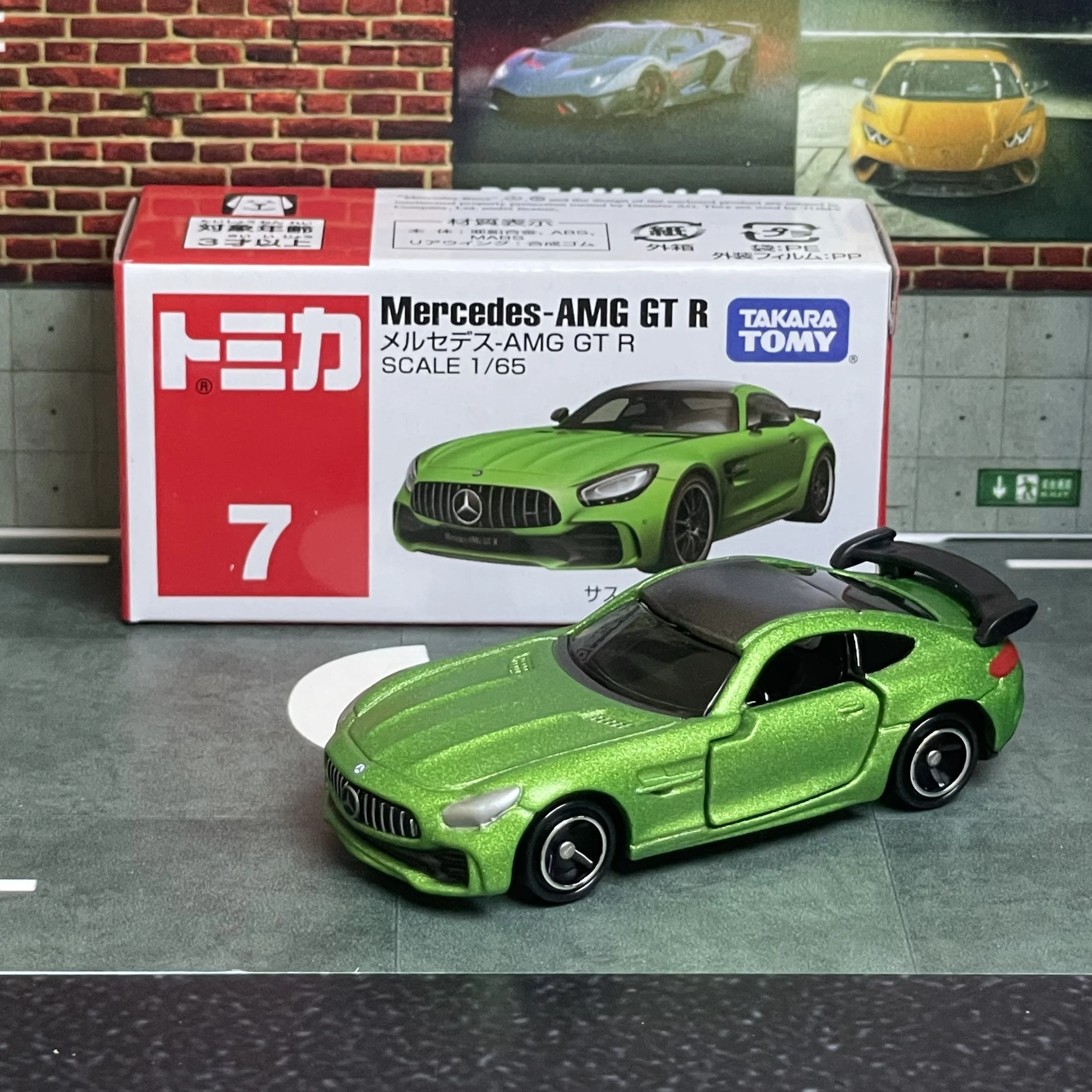 Takara Tomy Tomica No.7 Mercedes AMG GT R Casting Statico Hot Pop 1:64 Auto in lega Giocattoli Veicolo Pressofuso Modello in metallo per bambini