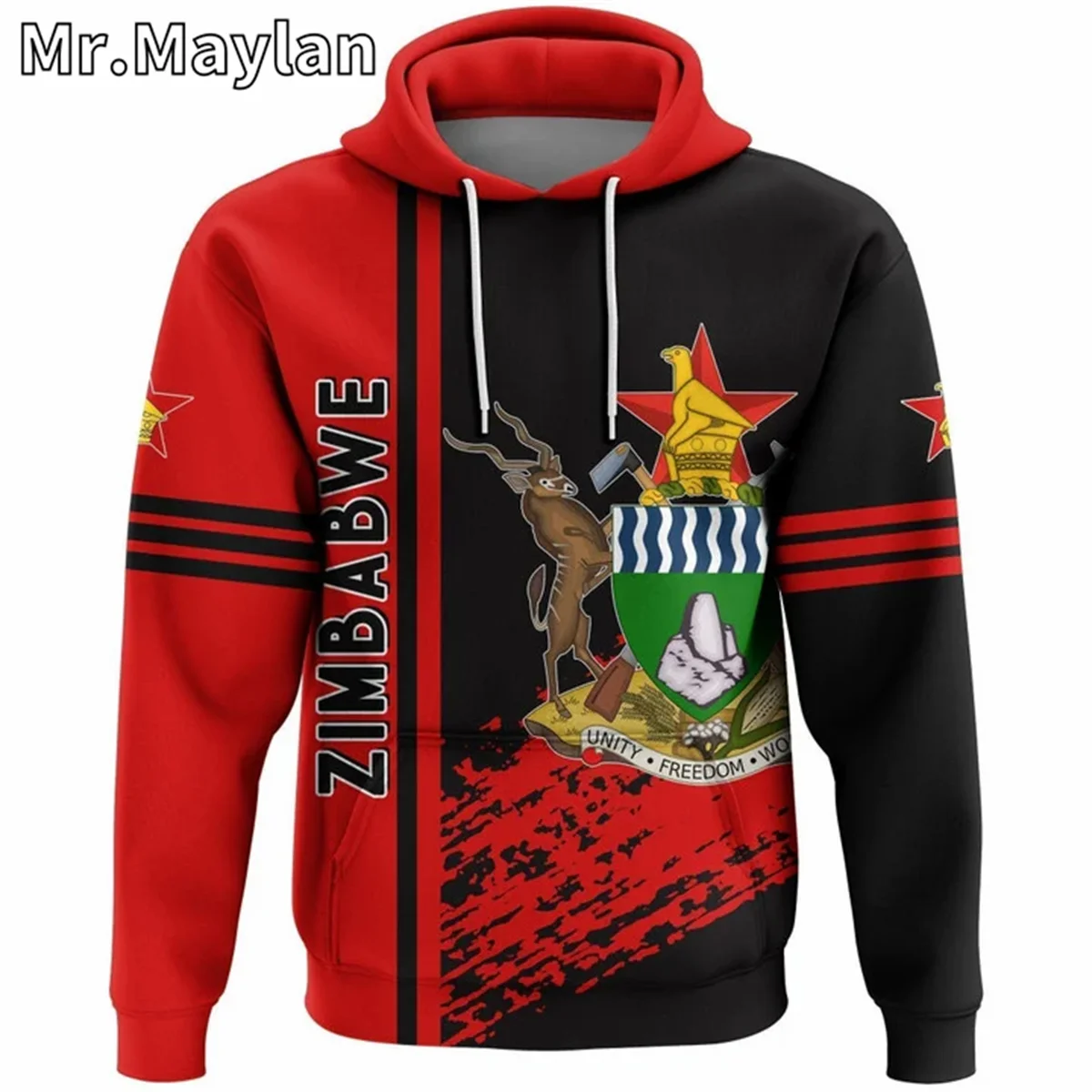 AFRICAN HOODIE Country ZIMBABWE Flag 3D Printed Unisex Hoodies Men/Women Streetwear Zip Pullover Casual Jacket Tracksuits JK-099