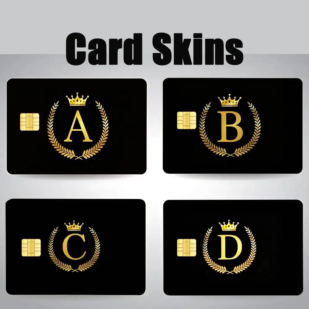 

Black Golden Crown Letter Card Stickers For Debit Credit Card Spend Or Save Shell On Off Ultra Thin No Fade Sticker Skin Cover