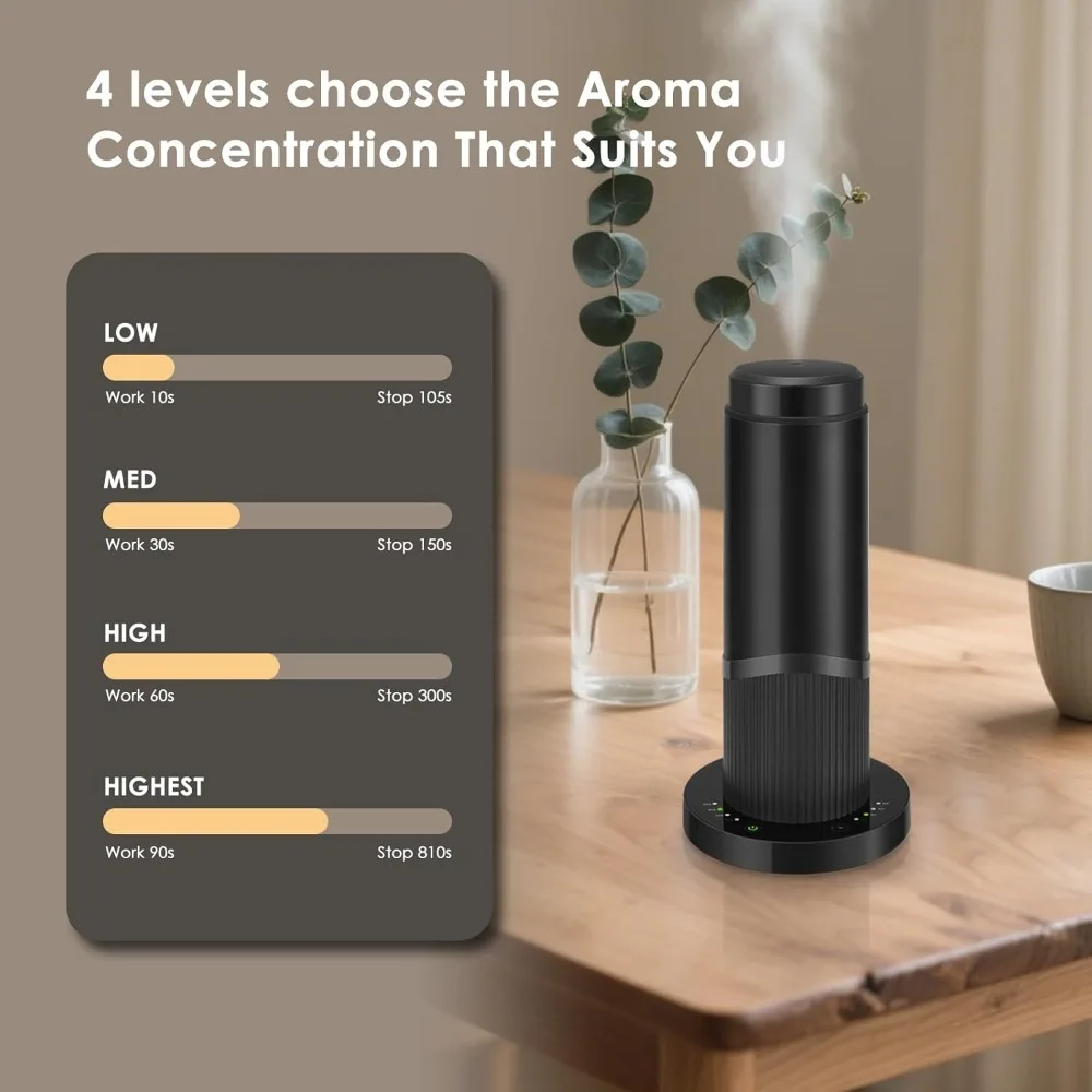Waterless Scent Essential Oil Diffuser Black Intelligent Aromatherapy Diffuser 200ML Large Capacity Aroma Diffuser Hotel Home