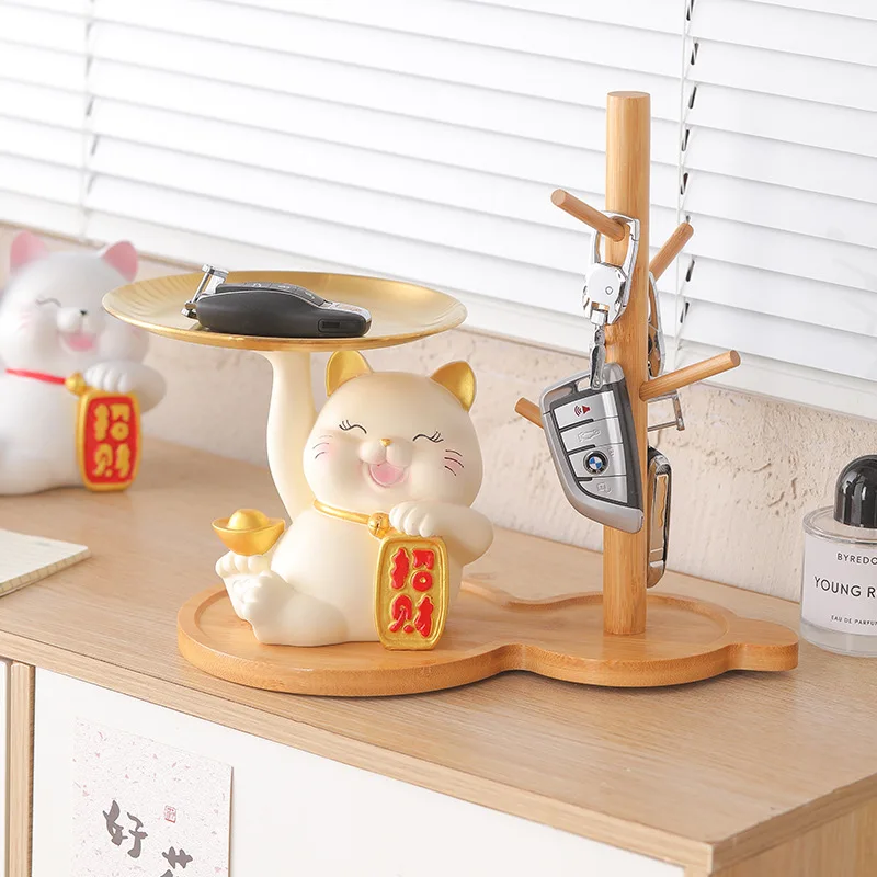 

Lucky Cat Hallway Key Ornaments Gathering Living Room Modern Wangzhai Home Desktop Decorations Moving into the New House Gifts