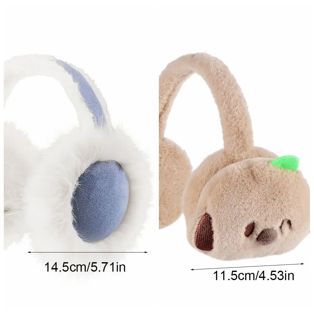 Kawaii Solid Color Plush Earmuffs Thicken Keep Warm Winter Earflap Cold Proof Windproof Cartoon Ear Cover Outdoor