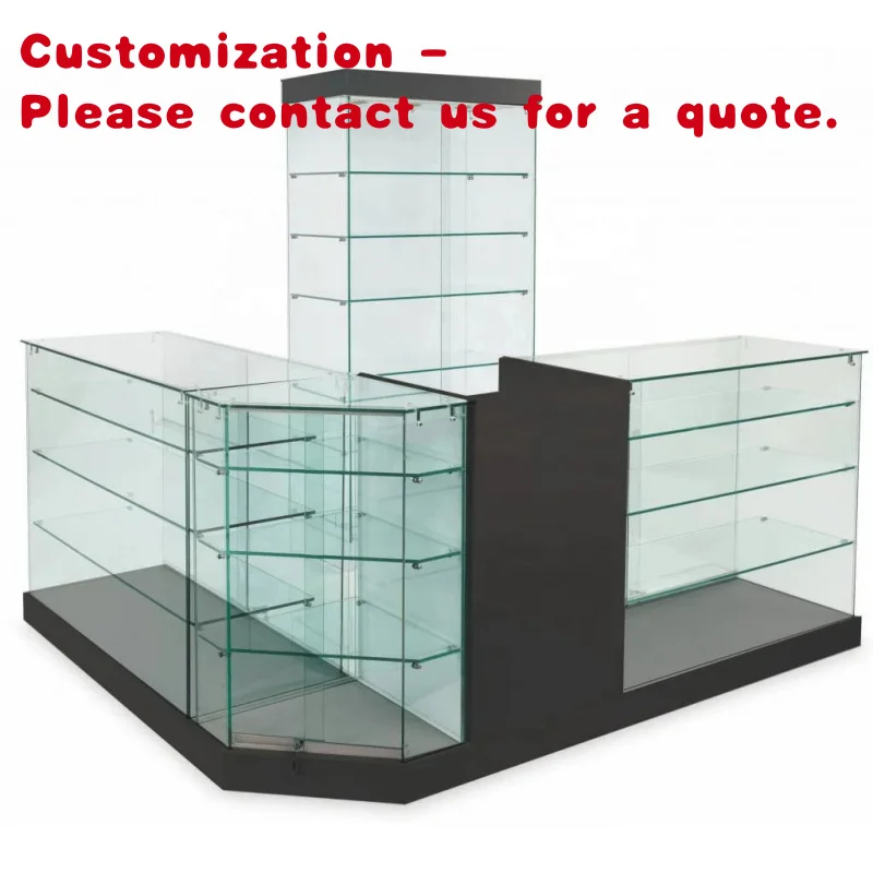 

custom.OEM/ODM Hot Sale Frameless Full Display Glass showcase Jewelry Shop Display Cabinet Smoke Shop