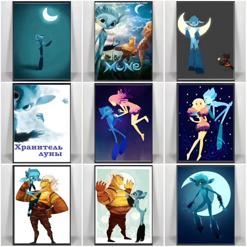 Cartoon M-Mune Guardian Of The Moon Poster Self-adhesive Art Waterproof Paper Sticker Coffee House Bar Room Wall Decor