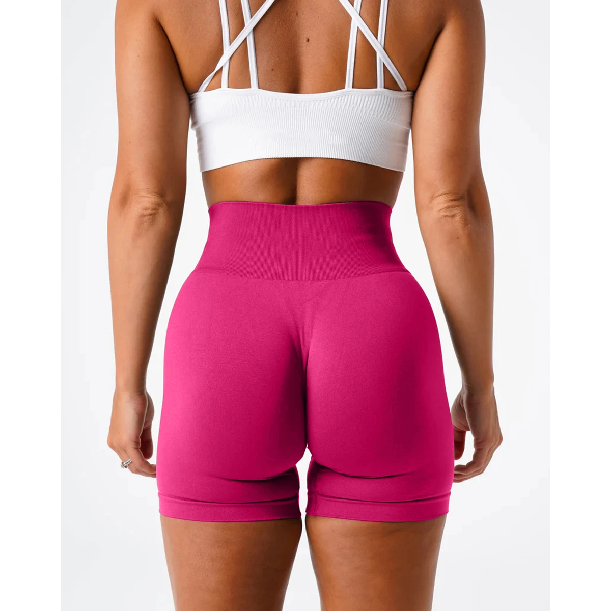 TKITK Spandex Solid Seamless Shorts Women Soft Workout Tights Fitness Yoga Pants Gym tight pants leggings cycling shark pants image 6