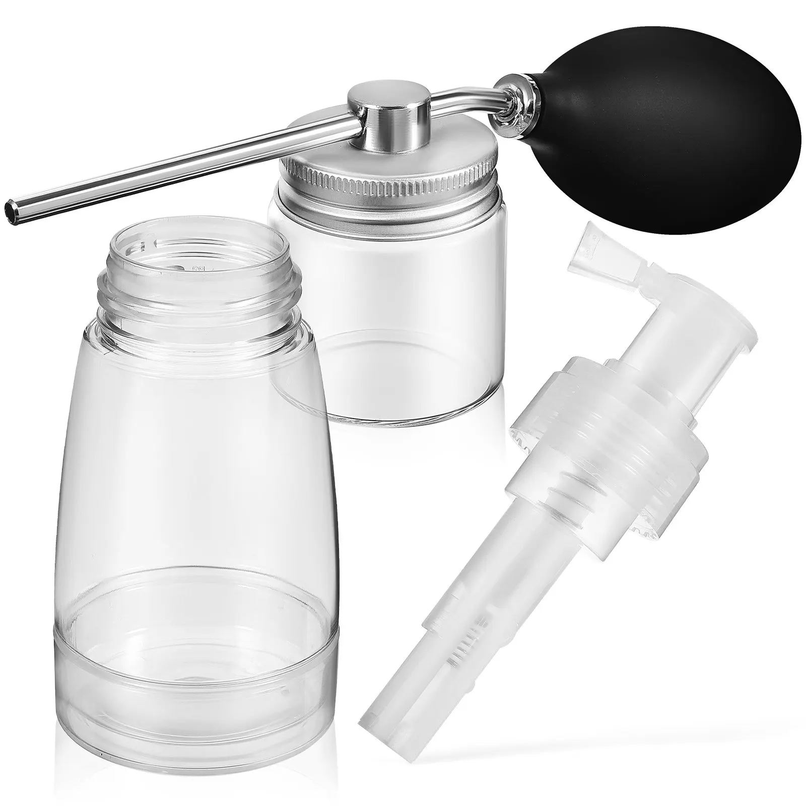 

2Pcs Powder Bottle Set Hair Fiber Spray Applicator for Salon Home Portable Compact Powder Spray Bottle Dry Shampoo