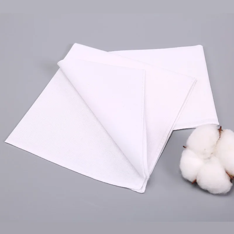 12pcs สีขาวขนาดเล็กผ้าฝ้ายผ้าเช็ดหน้าเด็กนักเรียน Tie-DYE ภาพวาด DIY กิจกรรม 20*20 ซม.28*28 ซม.