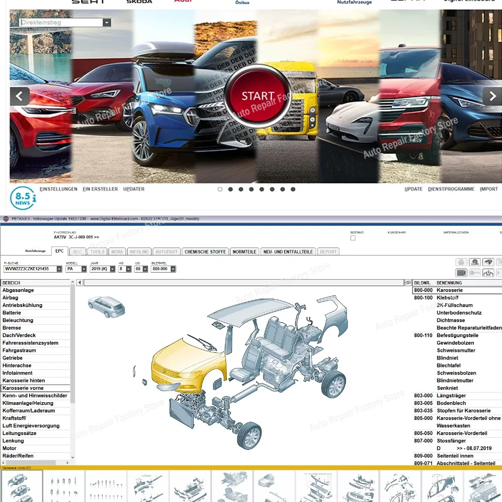 2023 Elsawin 6.0 + ET KA 8.5 Group Vehicles Electronic Parts Catalog Support ForV/W+AU//DI+SE//AT+SKO//DA Auto Repair Software