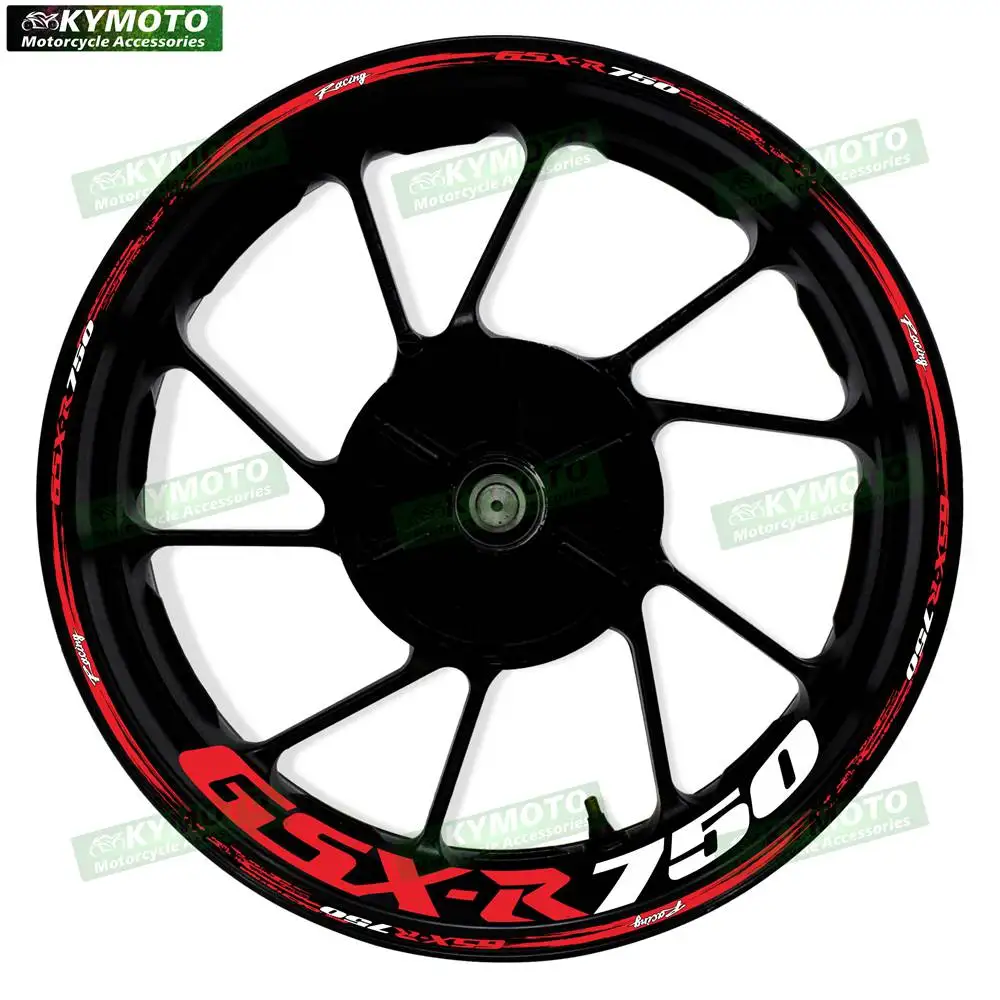 ل GSX-R750 GSXR750 عاكس دراجة نارية الملحقات 17 بوصة العجلات الأمامية والخلفية الشارات هدية عجلة شريط الشارات ملصقات