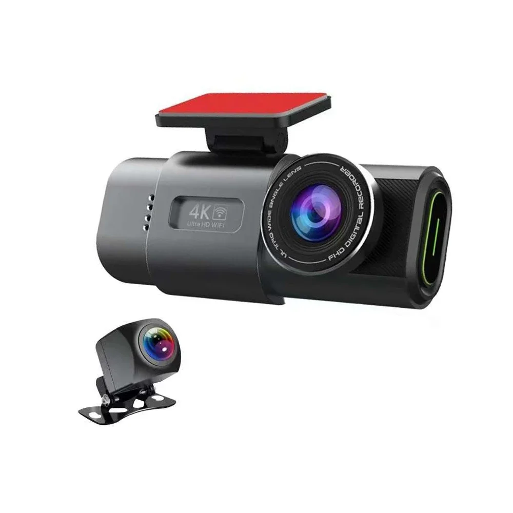 4K Dual Lens Driving Recorder HD Wide Angle Night Vision Wifi Front and Rear Dual Channel Vehicle Driver Recording Car Dash Cam