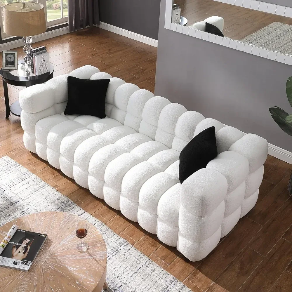 3-seater Modern Bubble Sofa, Cloud Sofa with 2 Pillows, Fabric Comfortable Sofa