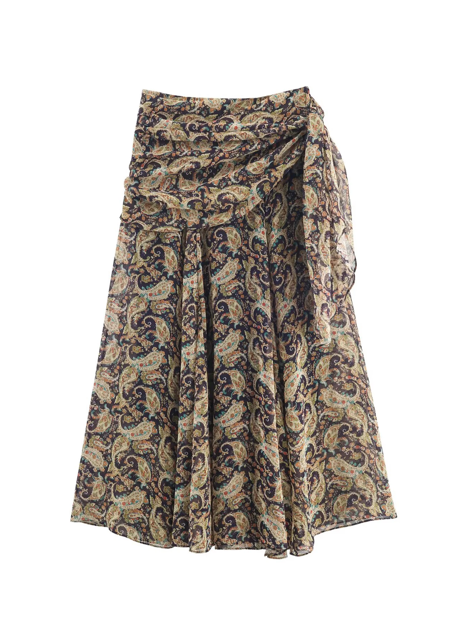 

Women's Flower Print Mid Long Skirt Vintage Aesthetic High Waist Skirt Harajuku Y2k A-line Skirts 2000s Fashion Clothes Autumn