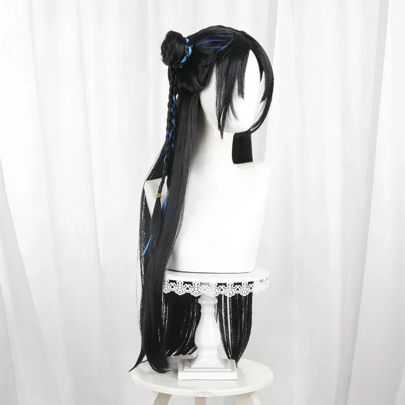 Zai Cosplay Wig Fiber synthetic  Game  Naraka Bladepoint long Black Fried Dough Twists braid long hair Wigs