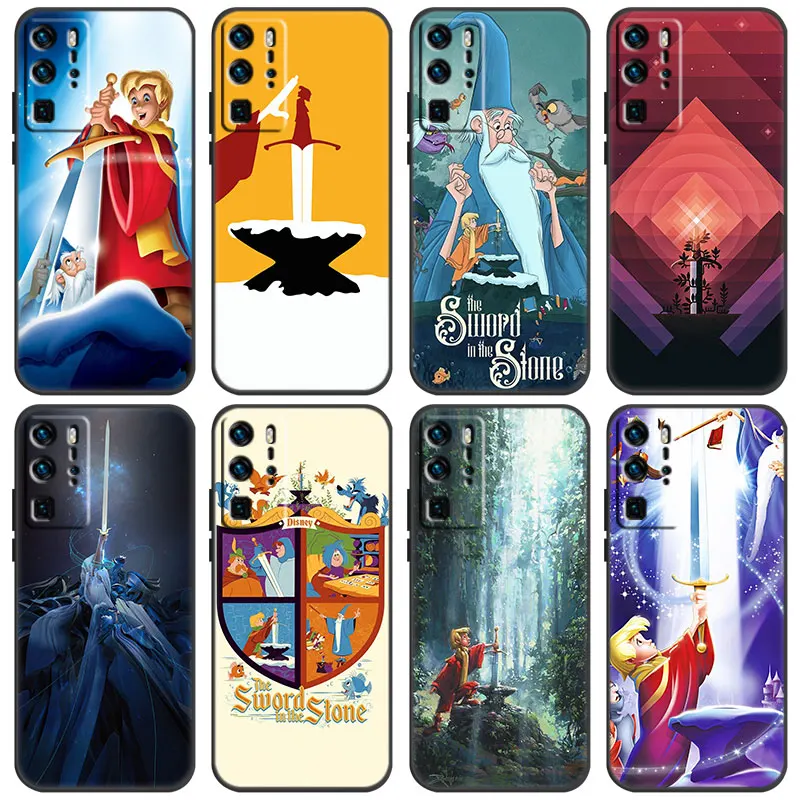 The Sword in the Stone Case For Huawei P Smart Z S 2021 2020 2019 2018 P50 P40 P30 P20 Pro P10 P9 P8 Lite 2017 5G Black Soft