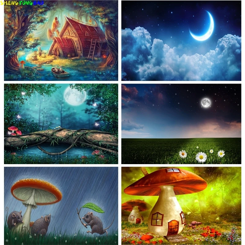 

Children Birthday Fairy Tale Photography Backdrops Newborn Baby Portrait Photo Background Studio Photocalls Props 21817 THYL-02