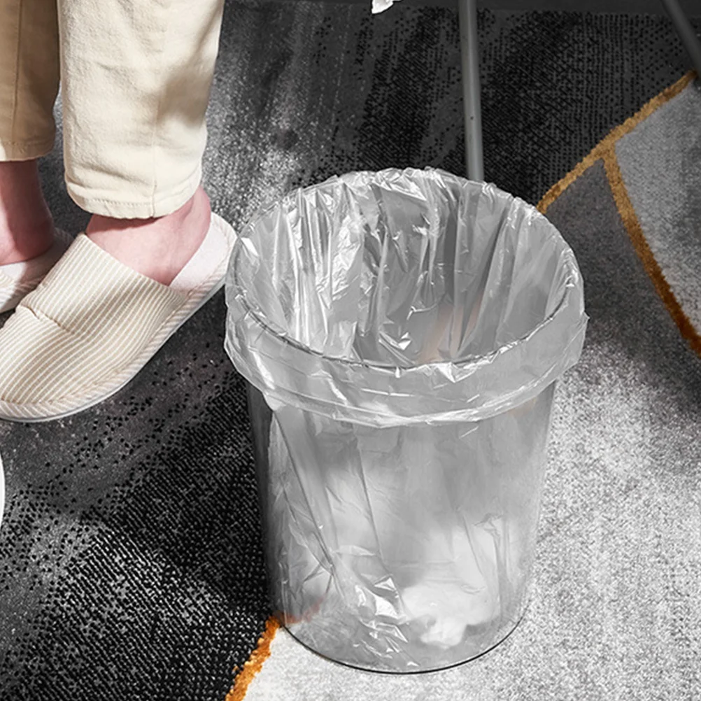 

1pc Transparent Garbage Bucket Premium Wear-Resistant Household Waste Paper Bin Storage Basket Modern Office Trash Can