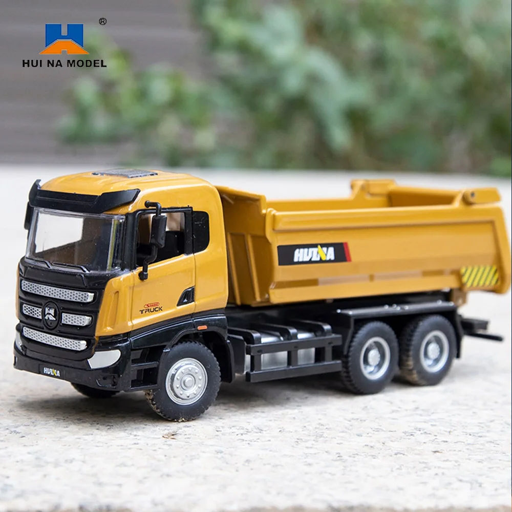 1:50 Huina Toy Alloy Car Model Simulation Crane Loader Dumper Truck Engineering Vehicle tractor Collection Toys for Children kid