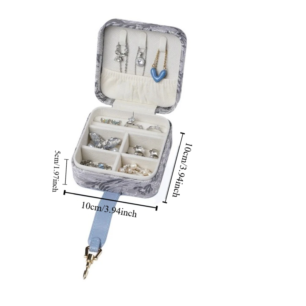 Embroidery Jewelry Packing Box Large Capacity Necklace Jewelry Display Box Flower Organizer Earrings Storage Case Vacation