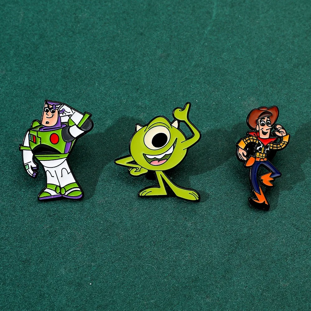 

Милый мультяшный металлический значок, яркая брошь из сплава, капельное масло, персонализированный аксессуар, унисекс, модное трендовое украшение