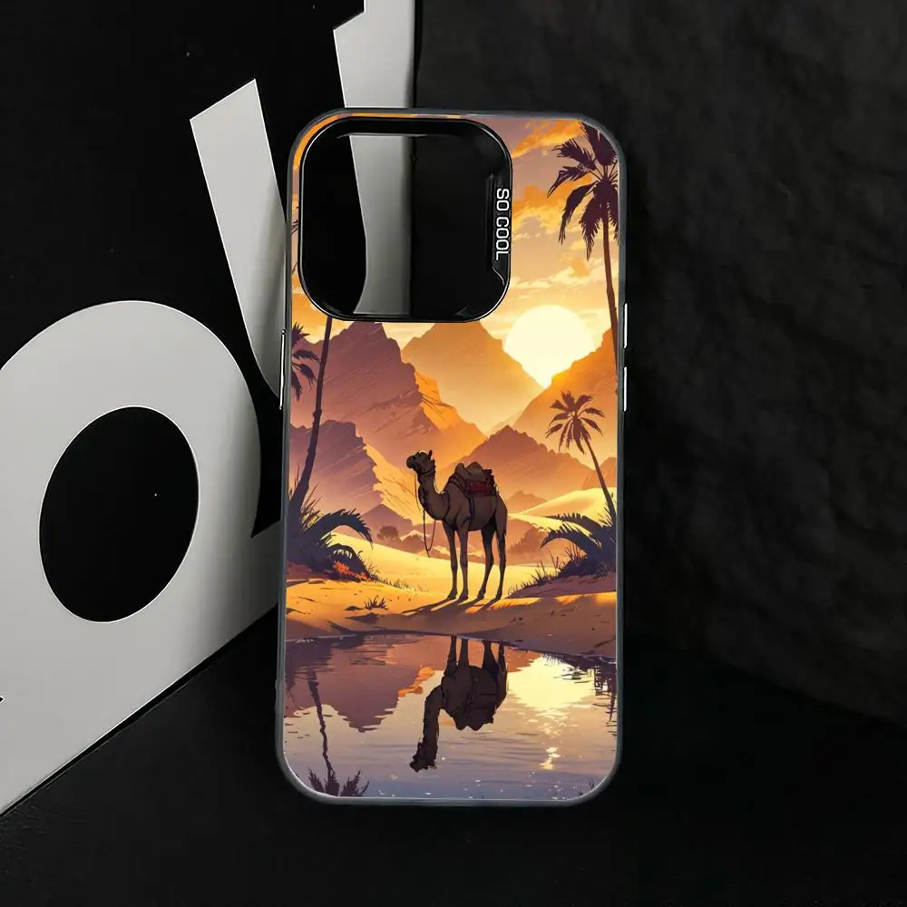 

Camel sunset case for iPhone17 16 15 14 13 12 11 Pro/ Max/Plus shock-proof rear cover anti-fingerprint
