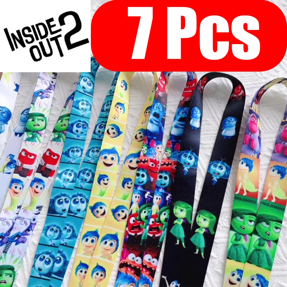 inside out 2 Lanyards Keychain Cartoon Movie Lanyards for Key Neck Strap For Card Keyring Accessories Gifts Credential Holder