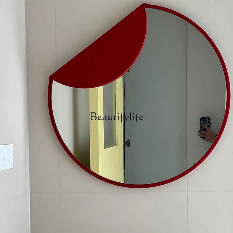 

LJYNordic high-end smart bathroom mirror light luxury irregular makeup mirror ins style