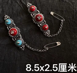 Chinese Xizang Alloy Tibetan Brooch Chain