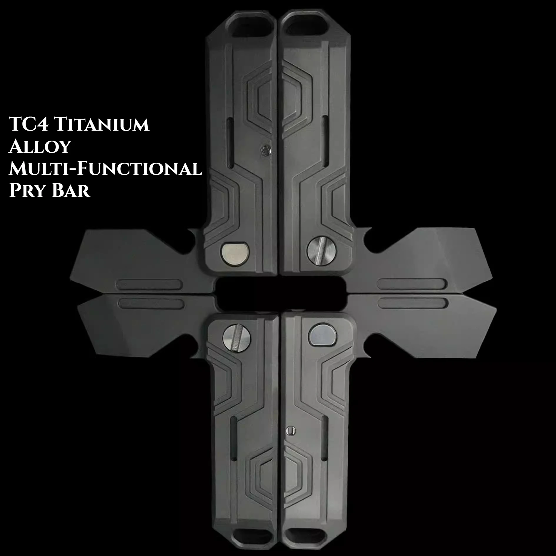 TC4 Titanium Alloy 304 Stainless Steel Folding Pry Bar Outdoor Self-defense Emergency EDC Multi-functional Portable Tool