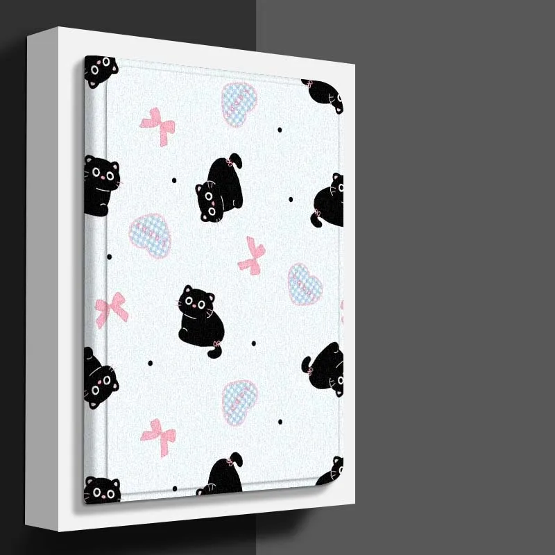 حافظة كمبيوتر لوحي إبداعية على شكل قطة سوداء لهاتف Vivo IQOO Pad2 Pad3 Pad5 Air SE Pro 12.1 12.3 13 11.5 11 بوصة #6