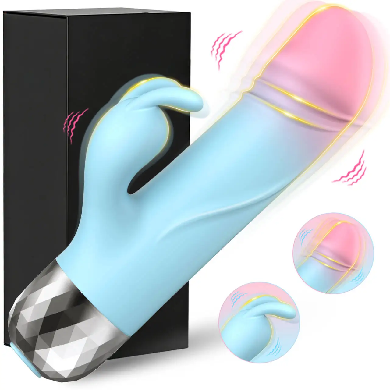 Vibrador de Conejo, Vibrador de Bala para Punto G, Estimulador de Clítoris, Dildo, Masajeador Vaginal, Juguetes Sexuales para Mujeres Adultas +18