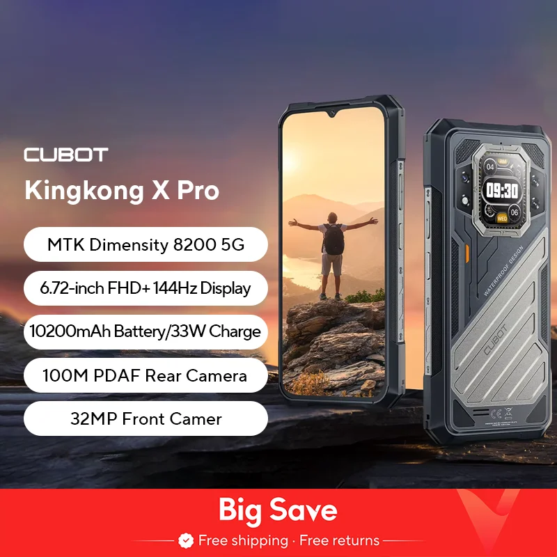 [World Premiere] CUBOT KINGKONG X PRO, Rugged Smartphone 5G, Dimensity 8200, 4nm, 3.1GHz, 144Hz 6.72'' Screen, 10200mAh, 24+256GB
