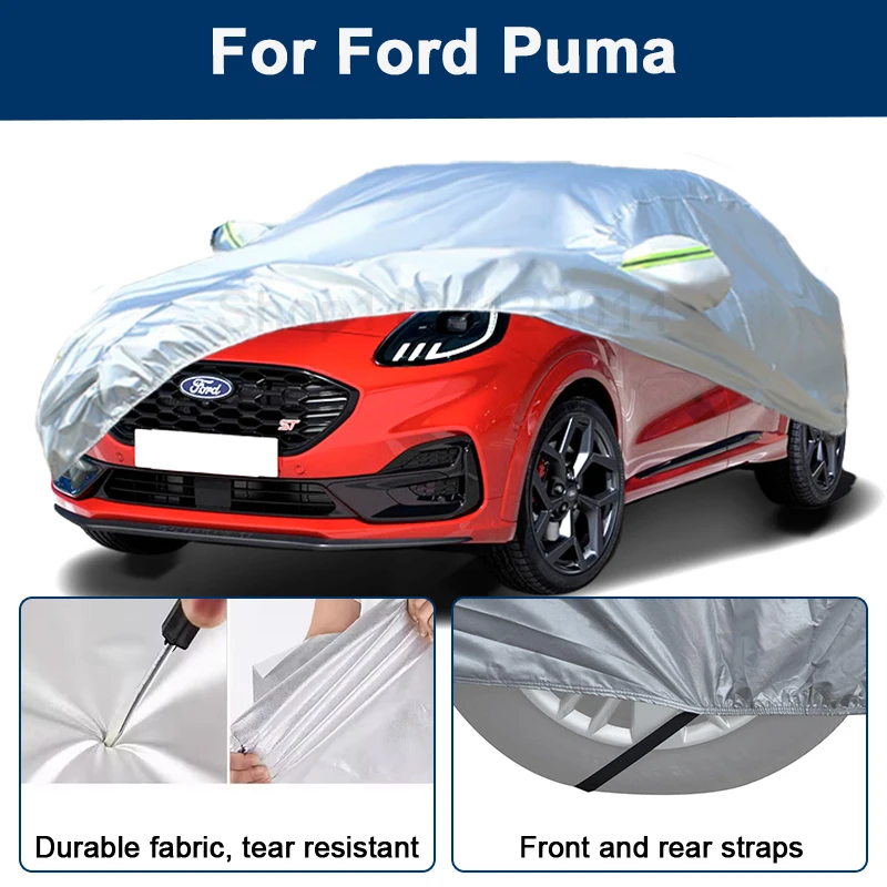 

Outdoor Full Car Cover For Ford Puma with Reflective Strips Waterproof Snowproof Dustproof UV Protection Auto Accessories