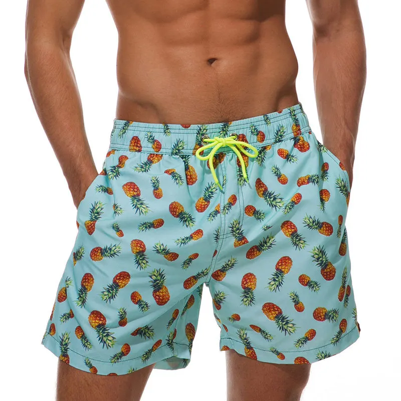 Flamingo Print Board Shorts Men Fashion Swimwear Shorts Trunk Sports Pants Men\'s Briefs Swimsuit Kid\'s Fruit Beach Short Boy