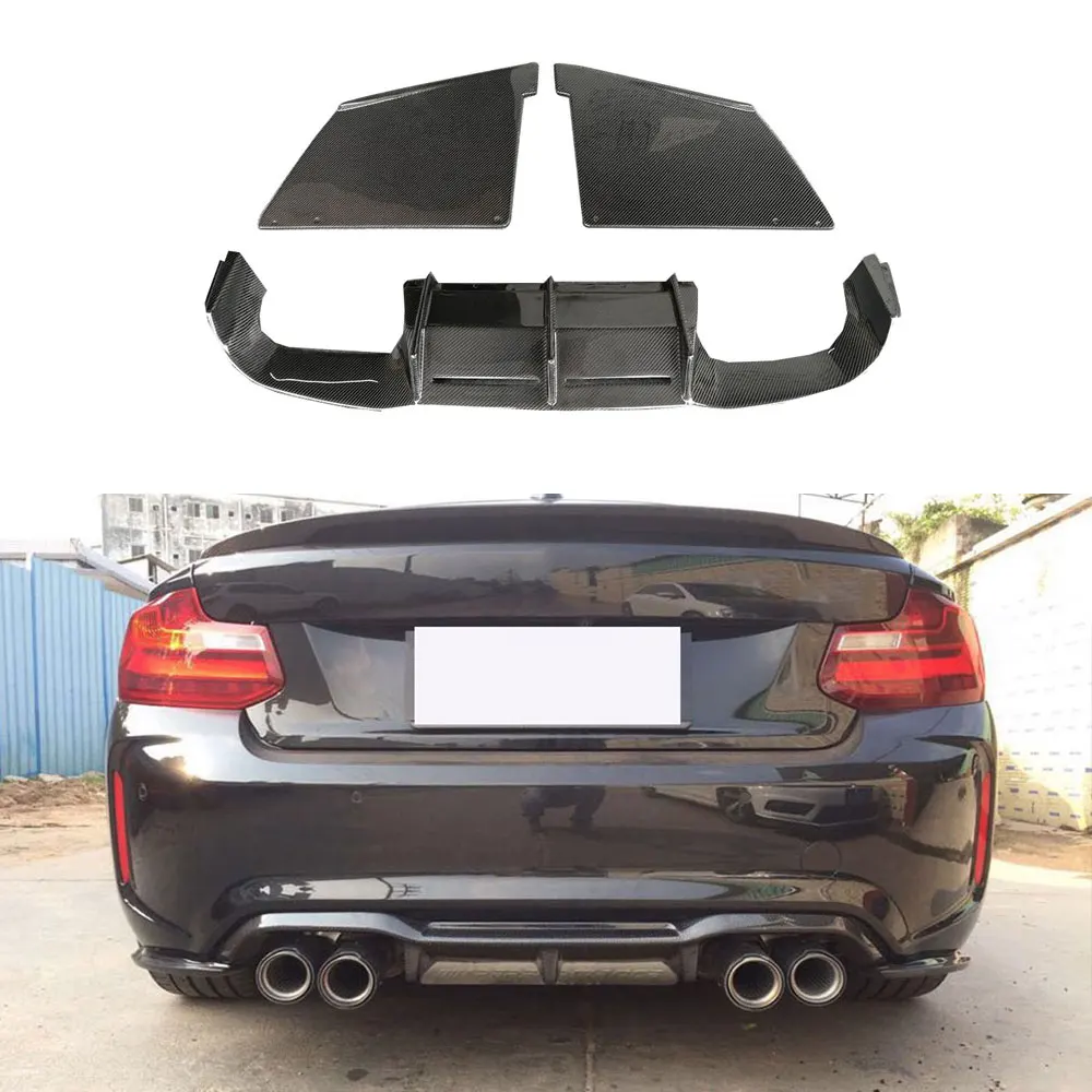 

Carbon Fiber Rear Diffuser Lip Spoiler Bumper Guard Body Kits for BMW 2 Series F87 M2 2016-2019 FRP Rear Diffuser
