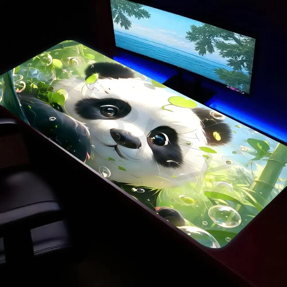 

Impressão hd kawaii anime panda mouse pad grande computador escritório pc jogo teclado de jogos animais bonitos almofadas de
