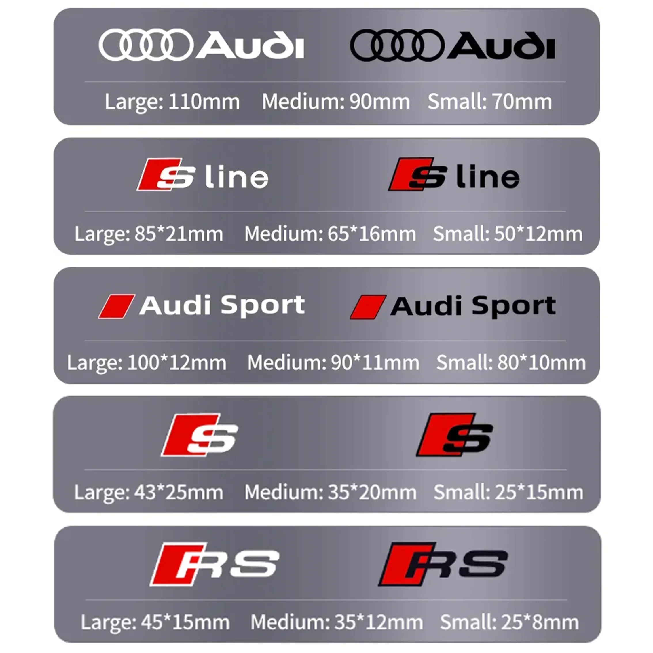 Car Brake Caliper Sticker Heat Resistant Decals Auto Accessories for Audi A4 B5 B6 B7 B8 B9 A1 A3 8V 8P 8L A6 C5 C6 C7 A5 A7 A8 view 2