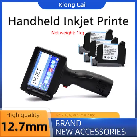 12.7mm Handheld Inkjet Printer 2588+ for QR Barcode Batch Date Number Logo Expiry Date Coding Machine Non-encrypted 25 Languages