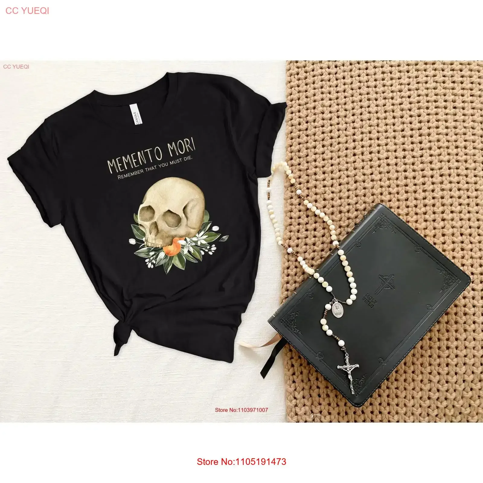 Memento Mori T Shirt Catholic Christian All Souls vintage Washed Top For Everyday Wear Stretched Soft Unisex streetwear fashion